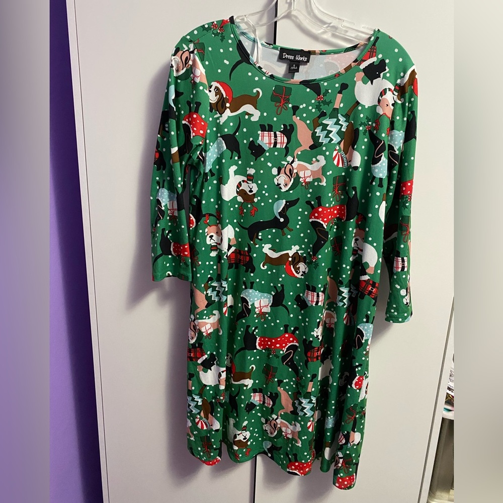 Juniors Christmas dog dress